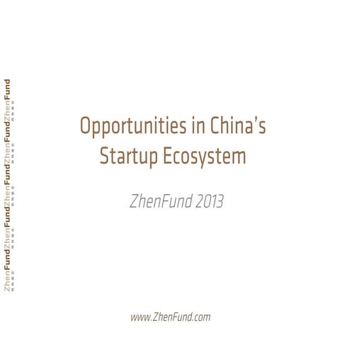 Opportunities in China's Startup Ecosystem