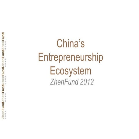 China's Entrepreneurship Ecosystem