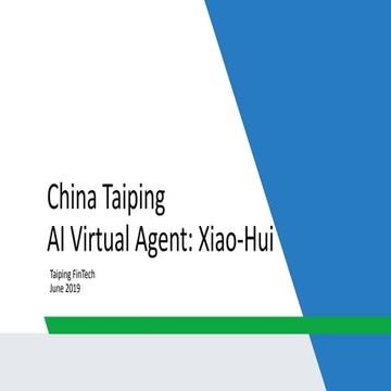 TDI innovation award - China taiping ai virtual agent xiao hui