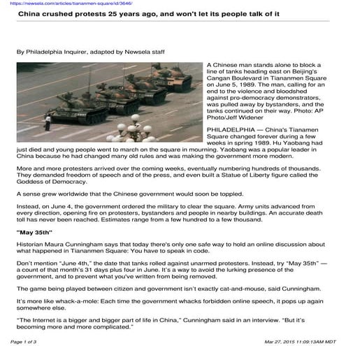 China tiananmen Article
