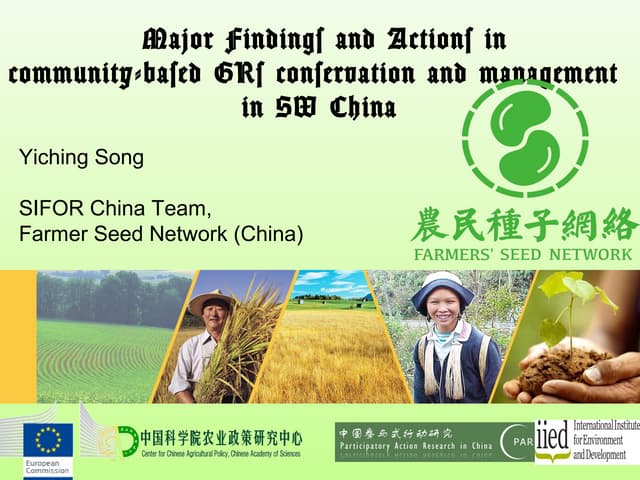 Major findings and actions in community-based genetic resource conservation and management in Southwest China