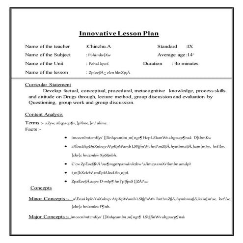 Innovative lesson plan | DOCX