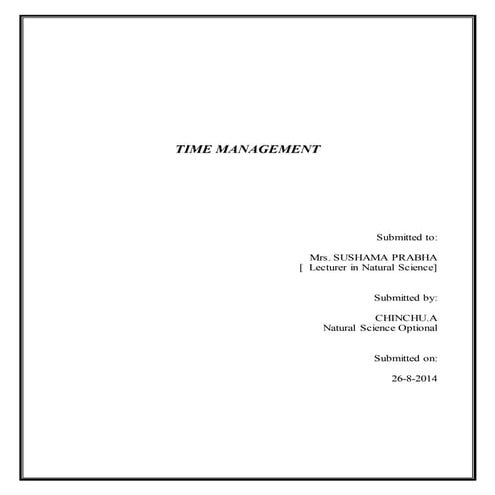 Chinchu time management corrected