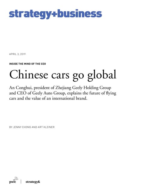 Chinese cars go global