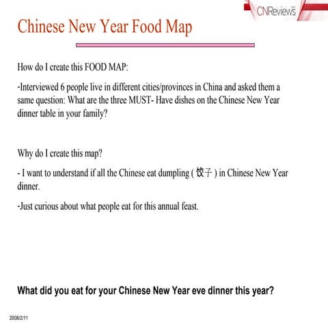 Chinese New Year Food Map