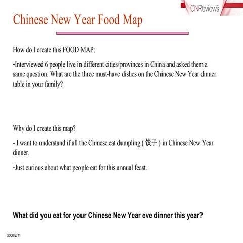 Chinese New Year Food Map