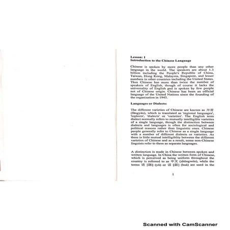 Chinese Language (Pinyin) 1st lesson