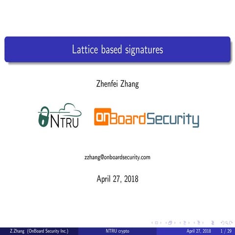 Lattice-based Signatures