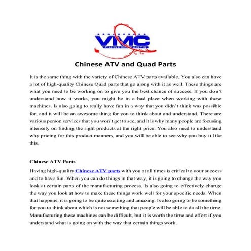 Chinese atv and quad parts | PDF