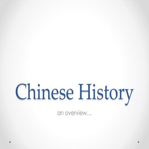 An overview of Chinese history