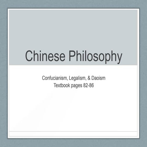 Chinese Philosophy