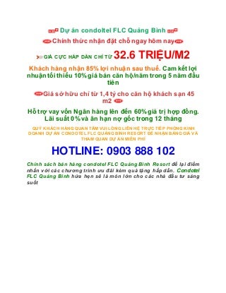 Chinh sach ban hang condotel flc quang binh resort dem lai san pham vuot troi