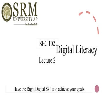 Digital Literacy L2 which includes basic of computers . | PPTX