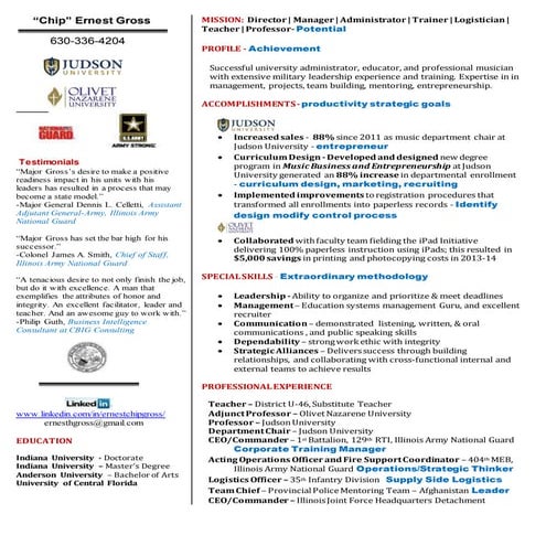 Ernest "Chip" Gross Guerrilla Resume