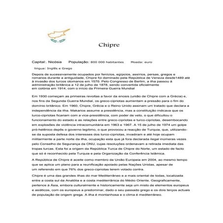 Trabalho sobre o Chipre | PPTX