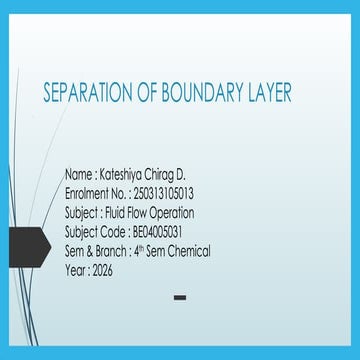 Separation of boundary layer | PPTX