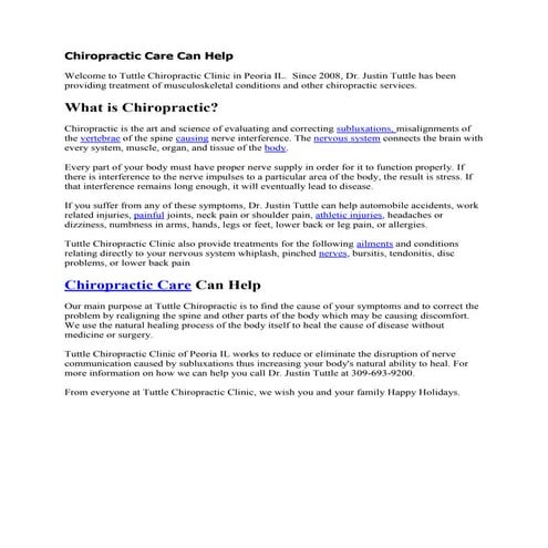 Chiropractic care can help