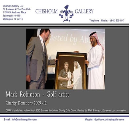 Chisholm Gallery presents Mark Robinson's Golf Great Portraits Donated to Cha...