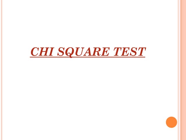 Chi square test