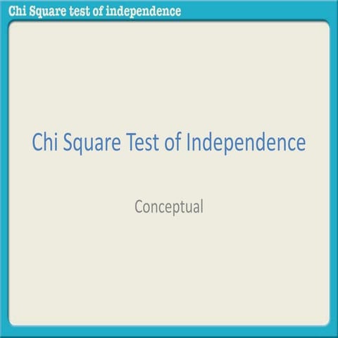 Chi square test of independence (conceptual)