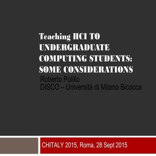 Teaching HCI to computing students:...