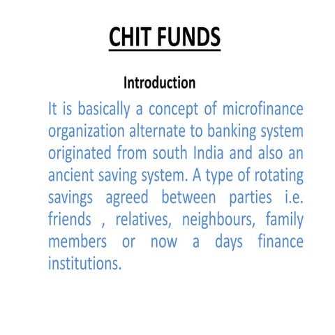 Chit funds