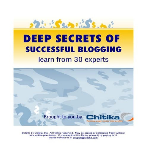 Chikita - Deep Secrets os Successful Blogging