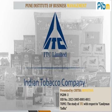 To study about ITC in FMCG Sector -All domain