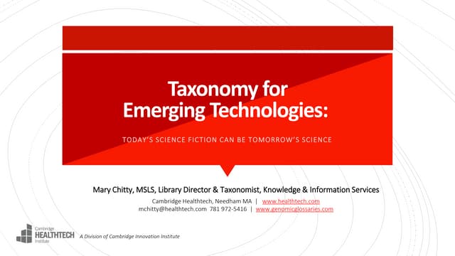 Chitty taxonomy boot camp  best practices final 2017 oct