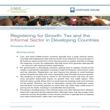  Registering for Growth: Tax and the Informal Sector in Developing Countries