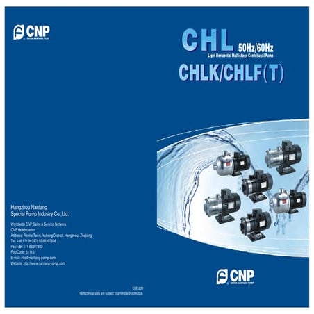 CHL/CHLFhorizontal multistage pumps