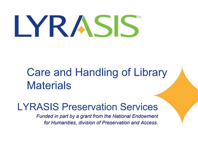 Care and Handling of Library Materials