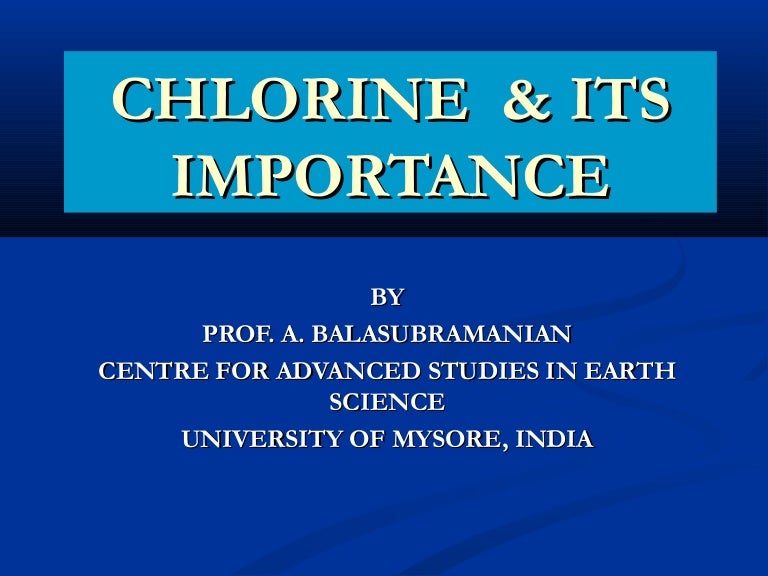 Chlorine and its importance