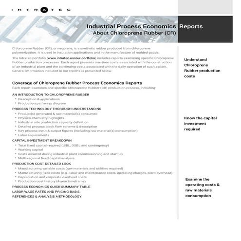 Economics of EPDM Rubber Production Processes | PDF