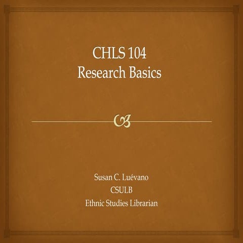 CHLS 104 Professor Rivera Spring 2014