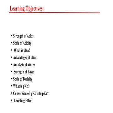 Acid Base concepts. Strength of Acids. Strength of Bases. Levelling ...