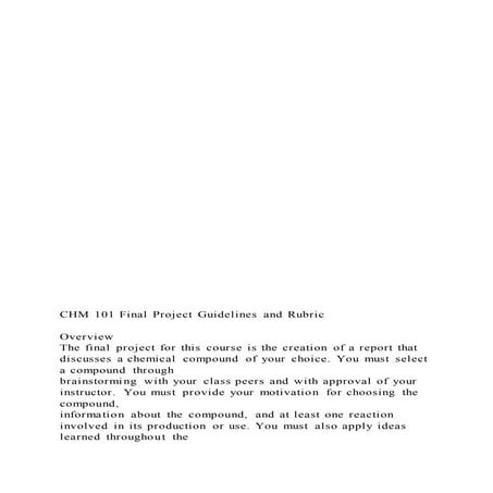 CHM 101 Final Project | DOCX