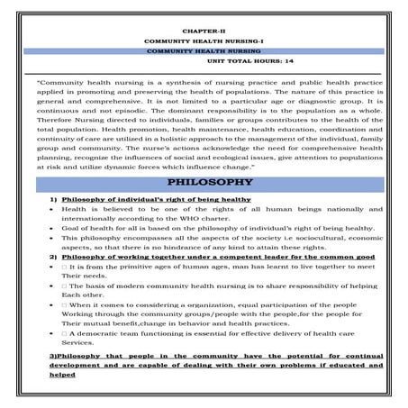 COMMUNITY HEALTH NURSING