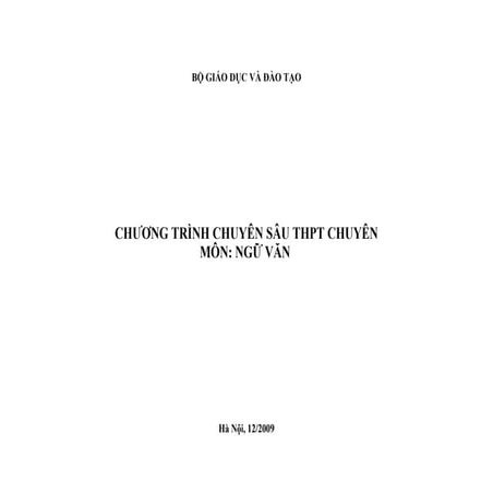 Chương trình chuyên sâu thpt chuyên môn  ngữ văntruonghocso.com