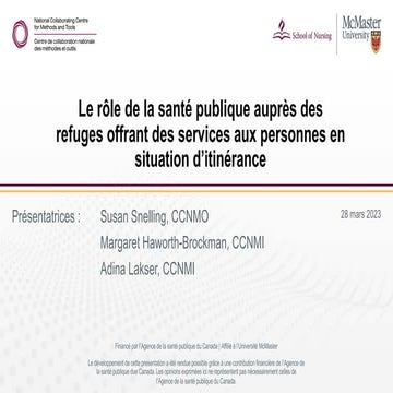 Le rôle de la santé publique auprès des refuges offrant des services aux personnes en situation d’itinérance 