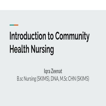 Community Health Nursing introduction pdf | PDF