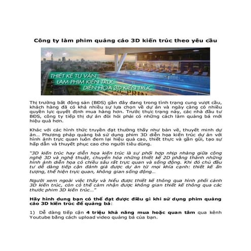 chỗ nào thiết kế phim quảng cáo 3d
