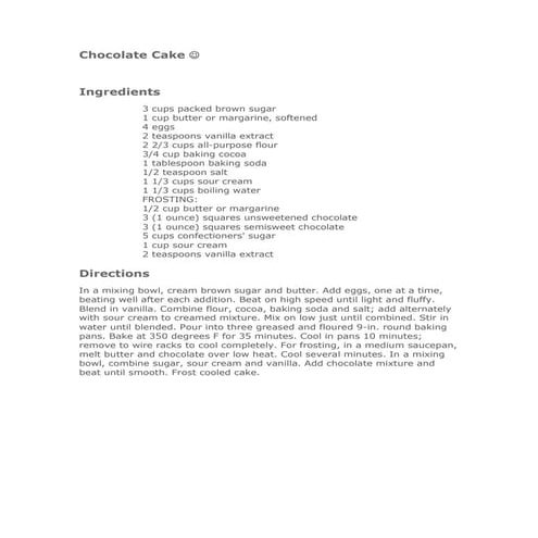 Chocolate cake ☺ | PDF