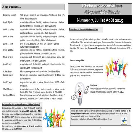 éCho des associations juillet août 2015