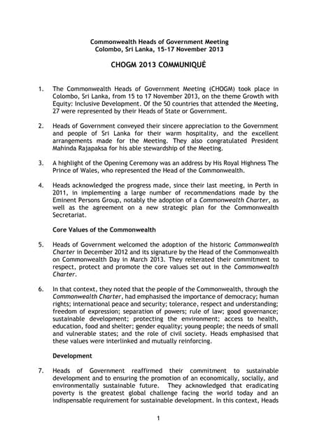 Chogm 2013 communique 0