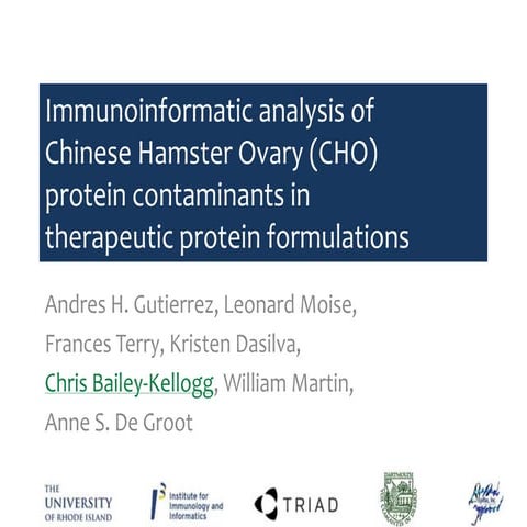 Cho Hcp Immunogenicity Iciw Bailey Kellog