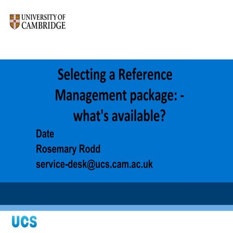 Selecting a reference management program