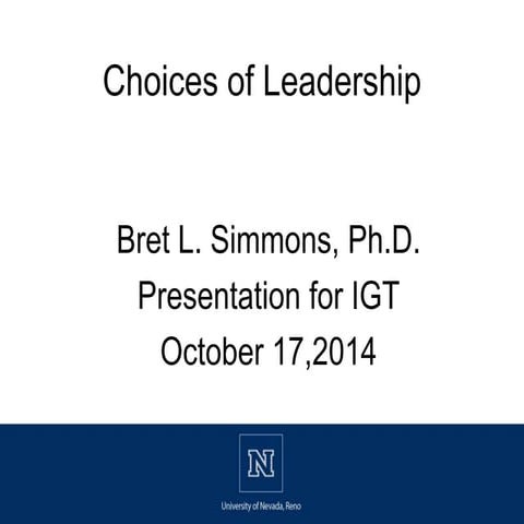Choices of Leadership | PPT
