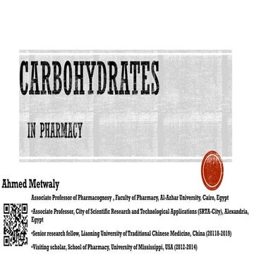 Carbohydrates in Pharmacy