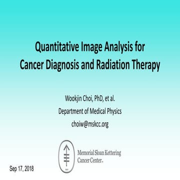Quantitative image analysis for cancer diagnosis and radiation therapy
